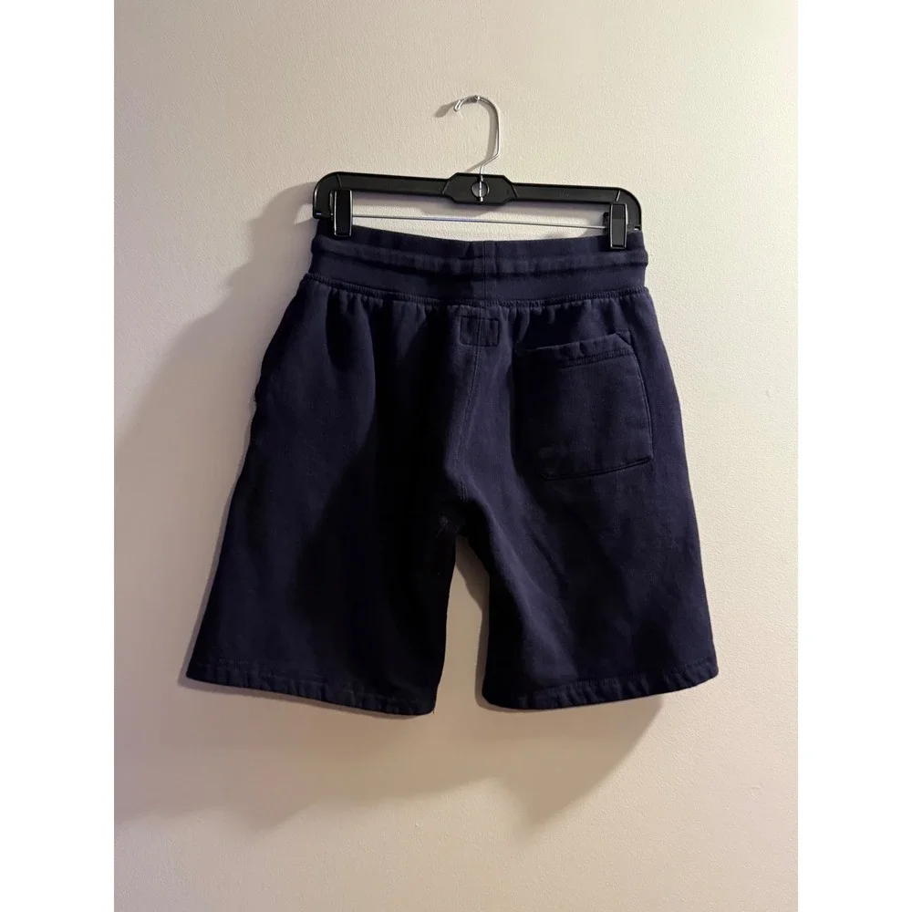 Quiksilver Mens Navy Blue Fleece Sweat Shorts Logo Patch Size Small